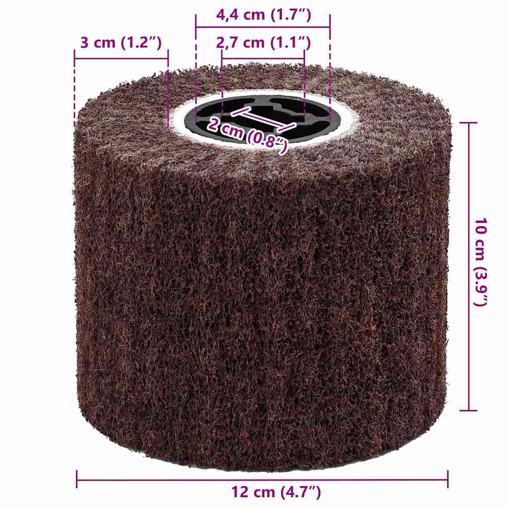 Schleifrollen 3 pcs Braun 12 x 12 x 10 cm Synthetische Faser