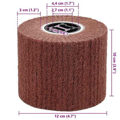 Schleifrollen 3 pcs Braun 12 x 12 x 10 cm Synthetische Faser