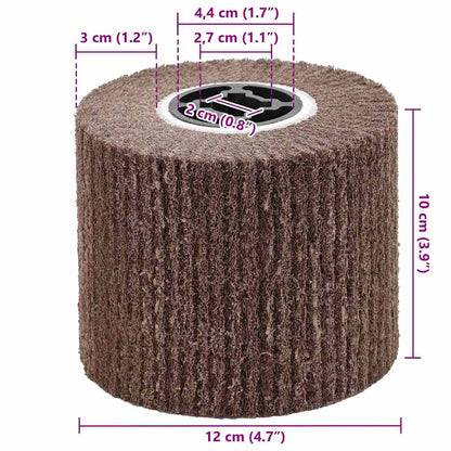 Schleifrollen 3 pcs Braun 12 x 12 x 10 cm Synthetische Faser
