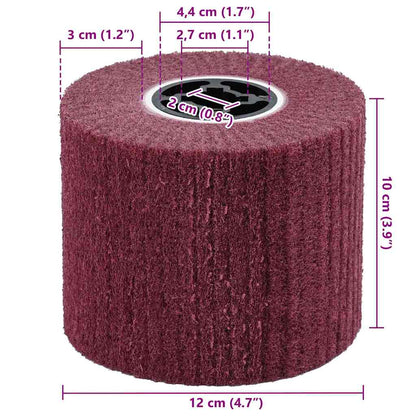 Schleifrollen 3 pcs Rot 12 x 12 x 10 cm Synthetische Faser