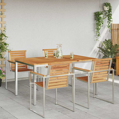 Esstisch für draußen Braun 150 x 90 x 75 cm Teak-Massivholz