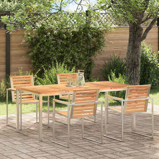 Esstisch für draußen Braun 180 x 90 x 75 cm Teak-Massivholz