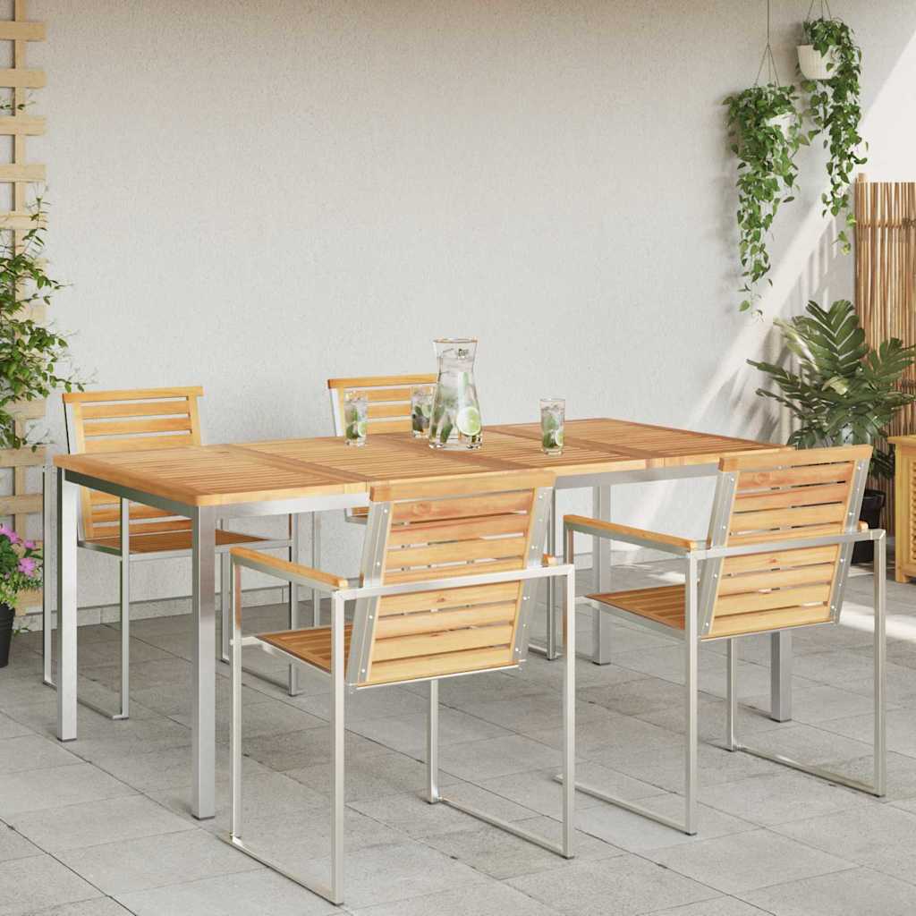 Esstisch für draußen Braun 180 x 90 x 75 cm Teak-Massivholz
