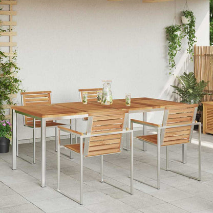 Esstisch für draußen Braun 200 x 90 x 75 cm Teak-Massivholz
