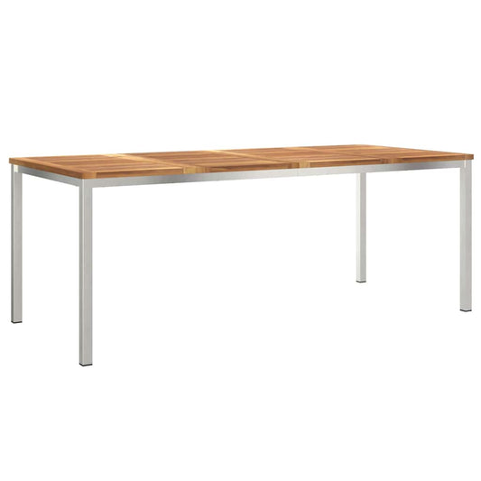 Esstisch für draußen Braun 200 x 90 x 75 cm Teak-Massivholz