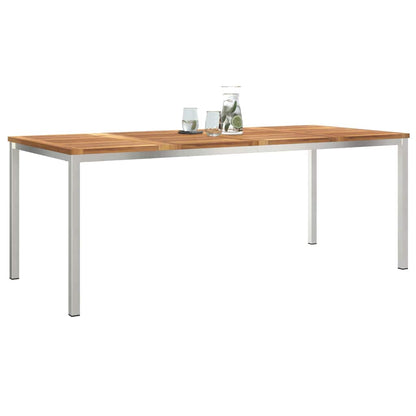 Esstisch für draußen Braun 200 x 90 x 75 cm Teak-Massivholz