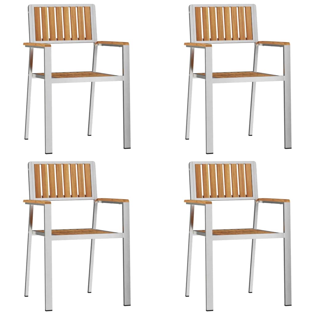 Gartenstuhl 4 pcs Braun 56 x 54,5 x 87cm Massivholz Teak
