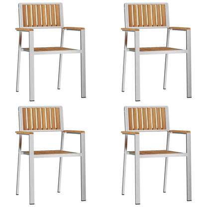 Gartenstuhl 4 pcs Braun 56 x 54,5 x 87cm Massivholz Teak