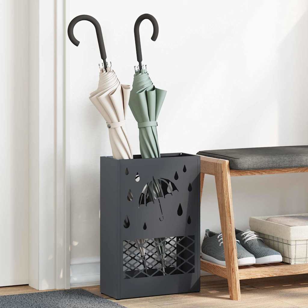 Sonnenschirmhalter mit Speicher Anthrazit 28 x 12 x 41 cm Stahl