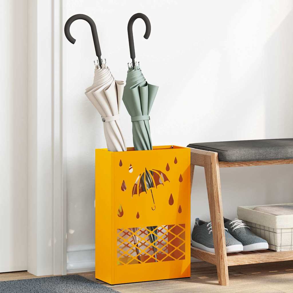 Sonnenschirmhalter mit Speicher Senfgelb 28 x 12 x 41 cm Metall