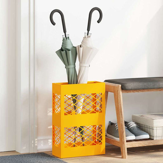 Sonnenschirmhalter mit Speicher Senfgelb 28 x 12 x 41 cm Stahl