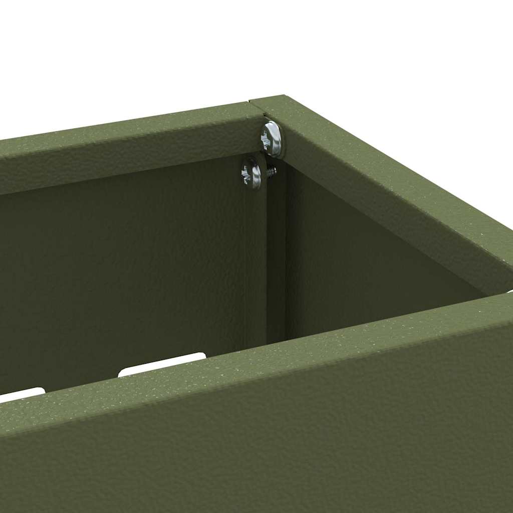 Sonnenschirmhalter mit Speicher Olivgrün 28 x 12 x 41 cm Stahl