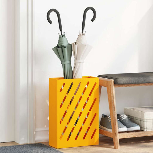 Sonnenschirmhalter mit Speicher Senfgelb 28 x 12 x 41 cm Stahl
