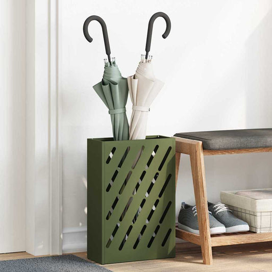 Sonnenschirmhalter mit Speicher Olivgrün 28 x 12 x 41 cm Stahl