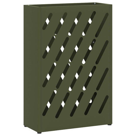 Sonnenschirmhalter mit Speicher Olivgrün 28 x 12 x 41 cm Stahl