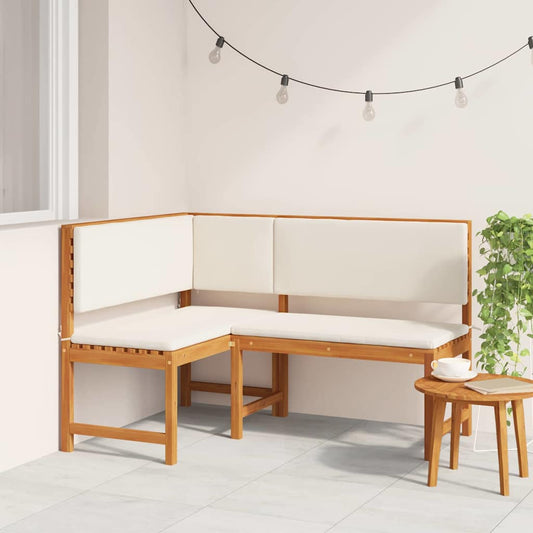 Garten Eckbank Braun 140 x 100 x 91cm Massivholz Akazie