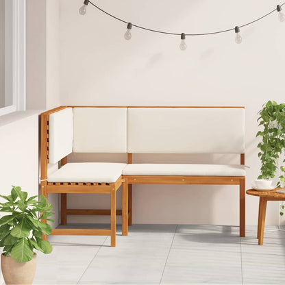 Garten Eckbank Braun 140 x 100 x 91cm Massivholz Akazie