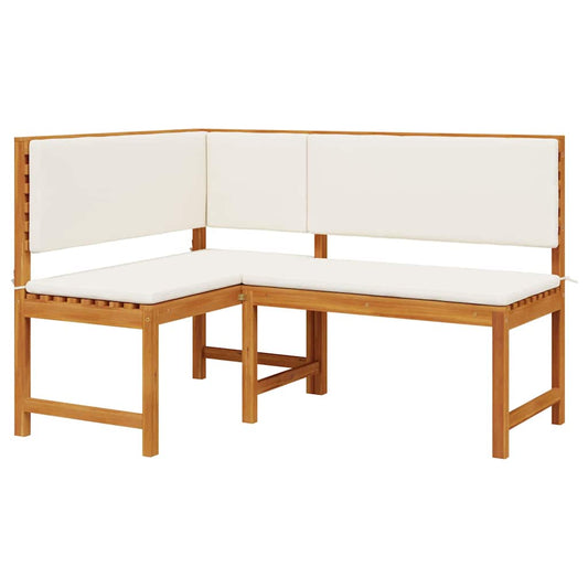 Garten Eckbank Braun 140 x 100 x 91cm Massivholz Akazie