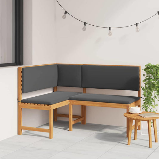 Garten Eckbank Braun 140 x 100 x 91cm Massivholz Akazie