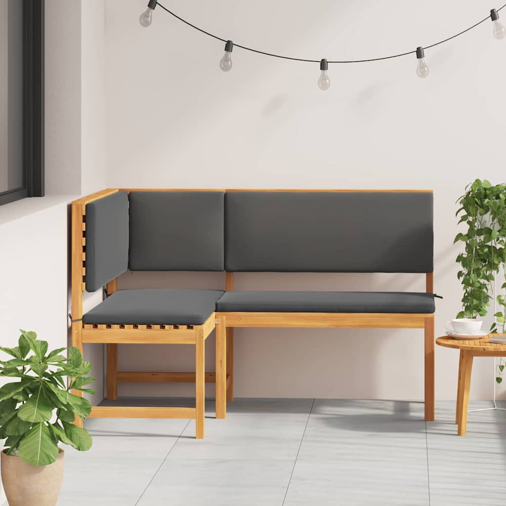 Garten Eckbank Braun 140 x 100 x 91cm Massivholz Akazie