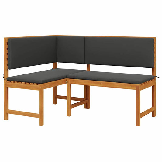 Garten Eckbank Braun 140 x 100 x 91cm Massivholz Akazie