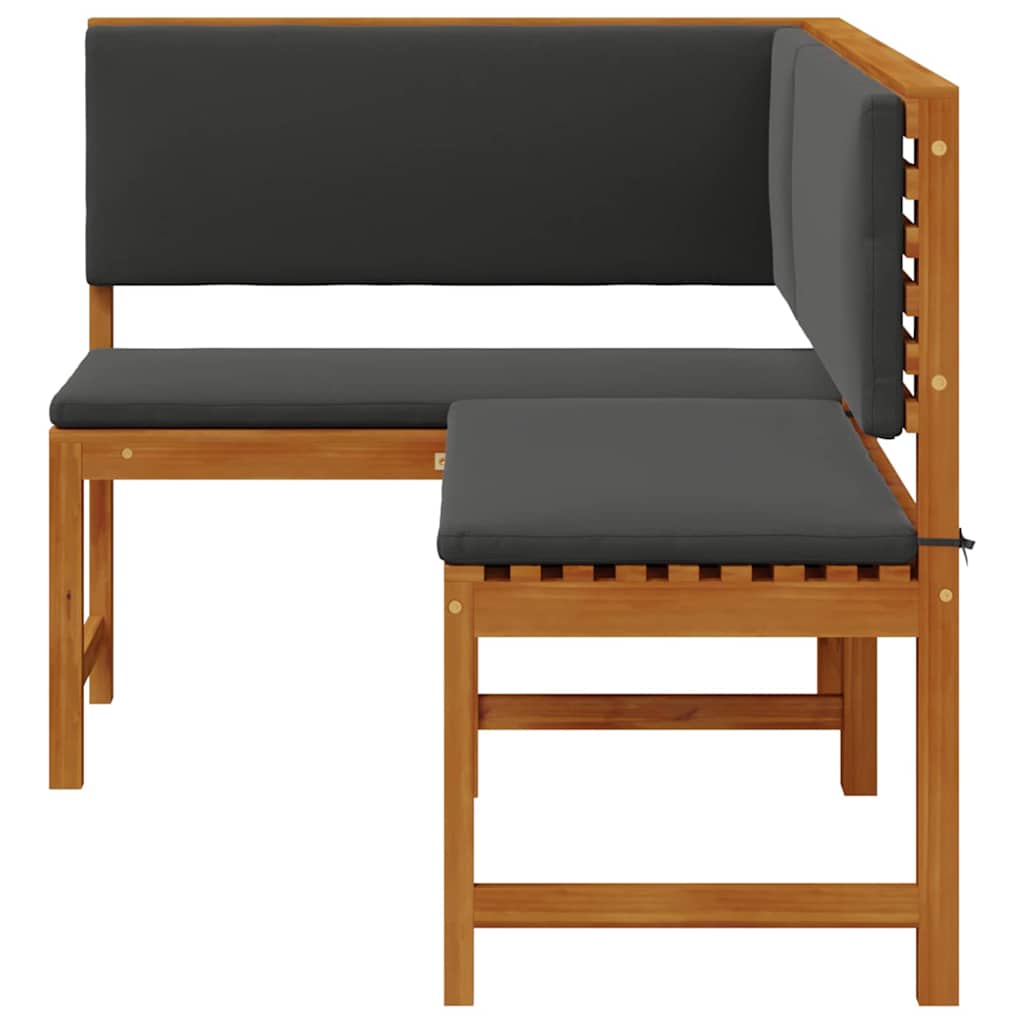 Garten Eckbank Braun 140 x 100 x 91cm Massivholz Akazie