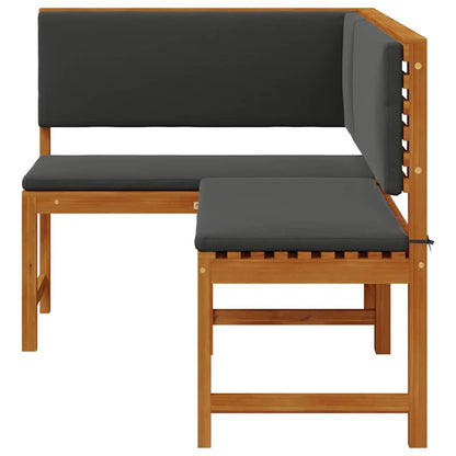Garten Eckbank Braun 140 x 100 x 91cm Massivholz Akazie