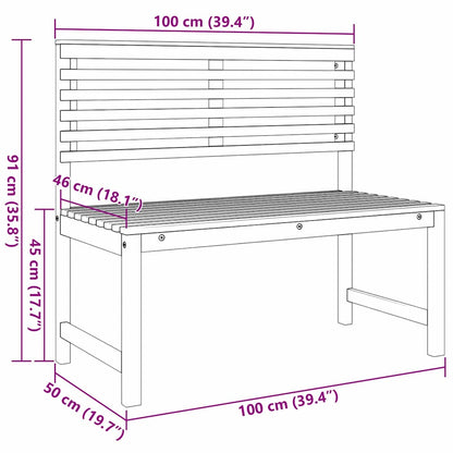 Gartenbank Braun 100 x 50 x 91cm Massivholz Akazie