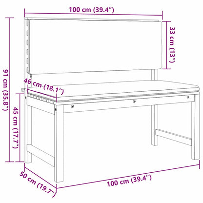 Gartenbank Braun 100 x 50 x 91cm Massivholz Akazie
