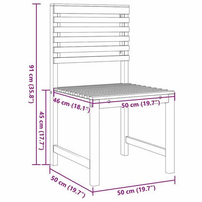 Gartenstuhl 2 pcs Braun 50 x 50 x 91cm Massivholz Akazie