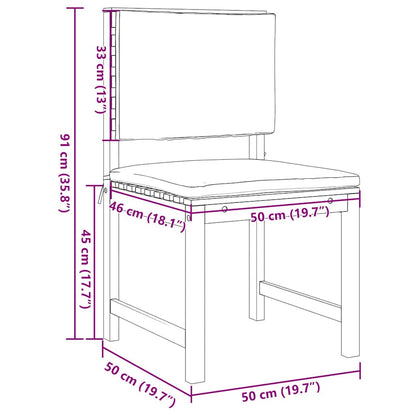 Armlehnloser Gartenstuhl 2 pcs Braun 50 x 50 x 91cm