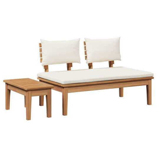 Gartenbank 2 pcs Braun Massivholz Teak