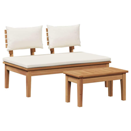 Gartenbank 2 pcs Braun Massivholz Teak