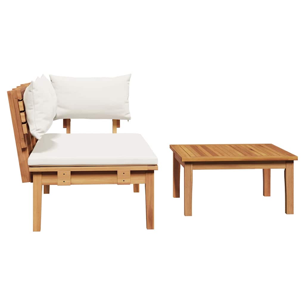 Gartenbank 2 pcs Braun Massivholz Teak