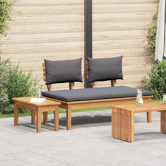 Gartenbank 2 pcs Braun Massivholz Teak