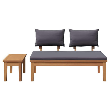 Gartenbank 2 pcs Braun Massivholz Teak
