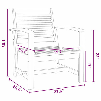 Gartenstühle 2 pcs Natur 60 x 65 x 76.5 cm Teak-Massivholz