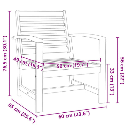 Gartenstühle 2 pcs Natur 60 x 65 x 76.5 cm Teak-Massivholz