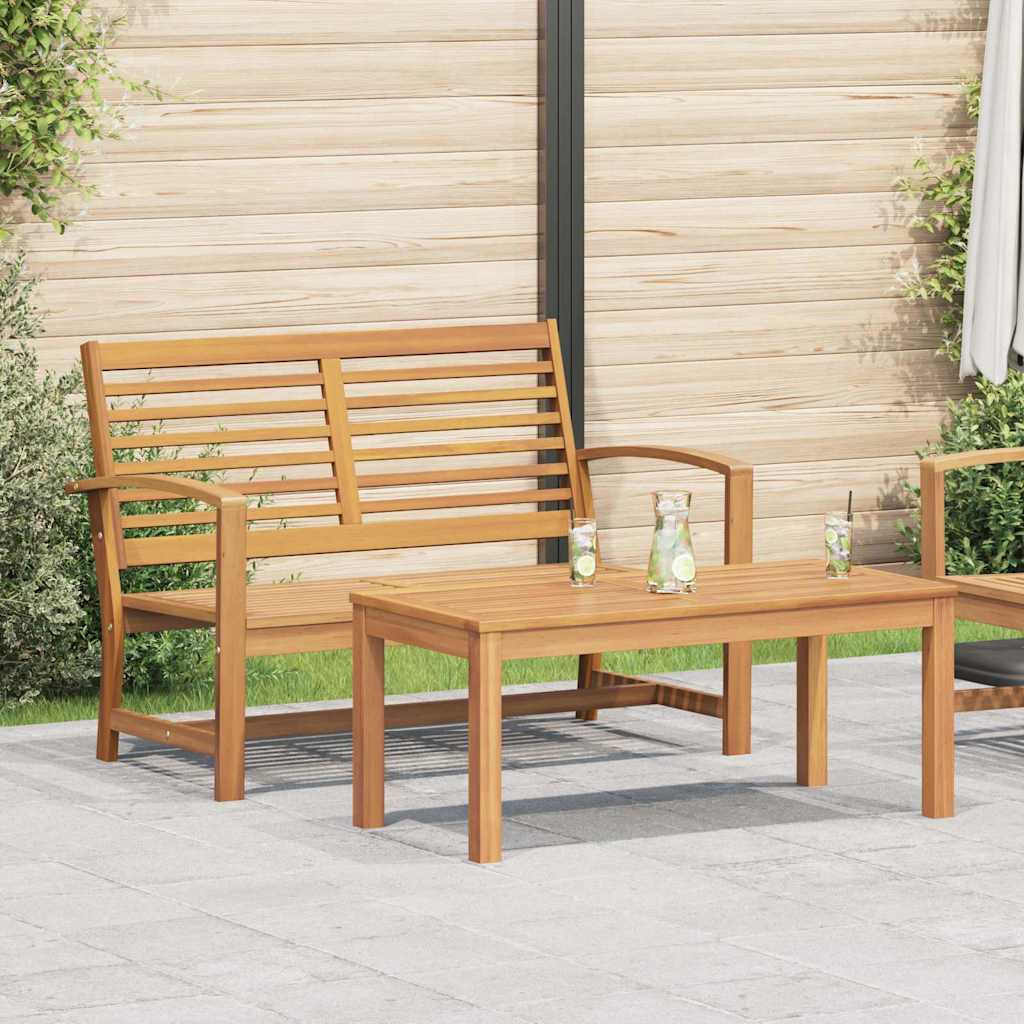 Garten-Sofa-Set 2 pcs Natur Teak-Massivholz