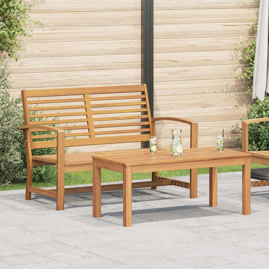 Garten-Sofa-Set 2 pcs Natur Teak-Massivholz
