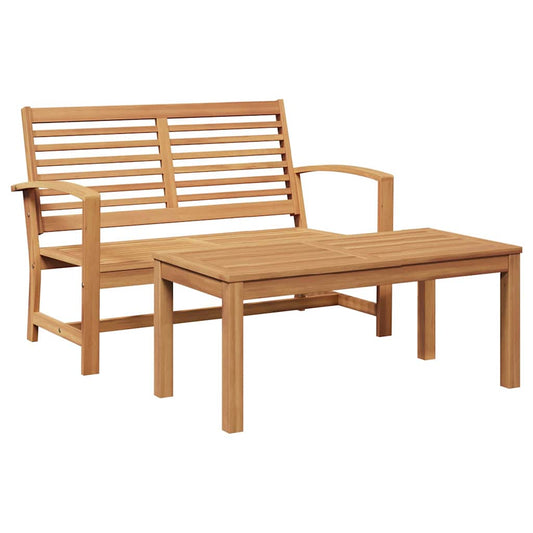Garten-Sofa-Set 2 pcs Natur Teak-Massivholz