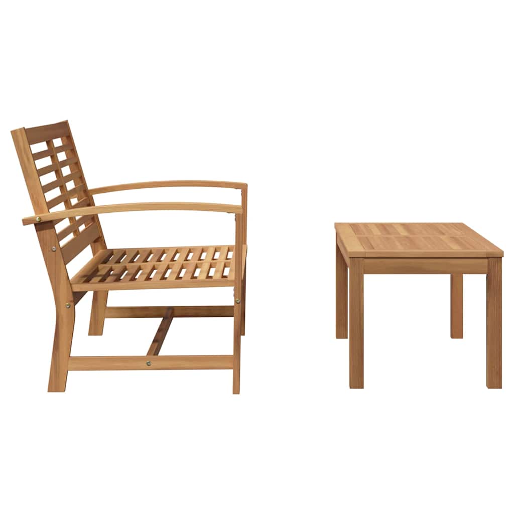 Garten-Sofa-Set 2 pcs Natur Teak-Massivholz