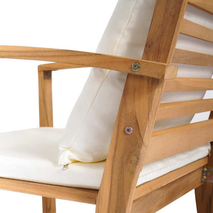 Gartenstühle 2 pcs Natur 60 x 65 x 76.5 cm Teak-Massivholz