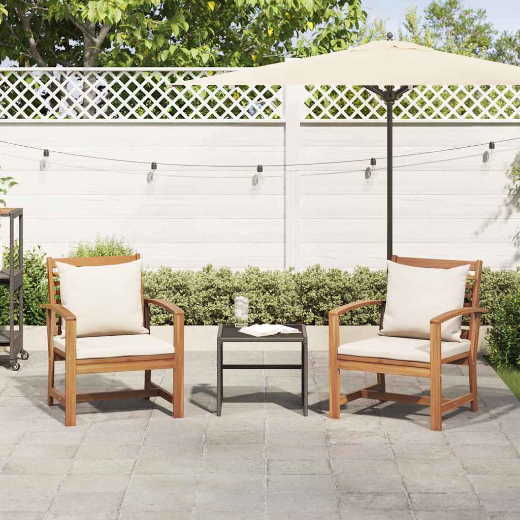 Gartenstühle 2 pcs Natur 60 x 65 x 76.5 cm Teak-Massivholz