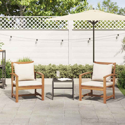 Gartenstühle 2 pcs Natur 60 x 65 x 76.5 cm Teak-Massivholz