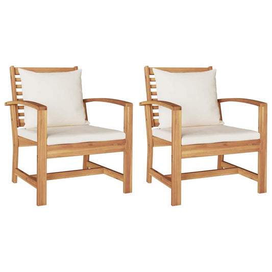 Gartenstühle 2 pcs Natur 60 x 65 x 76.5 cm Teak-Massivholz