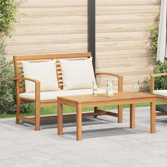 Garten-Sofa-Set Natur Teak-Massivholz