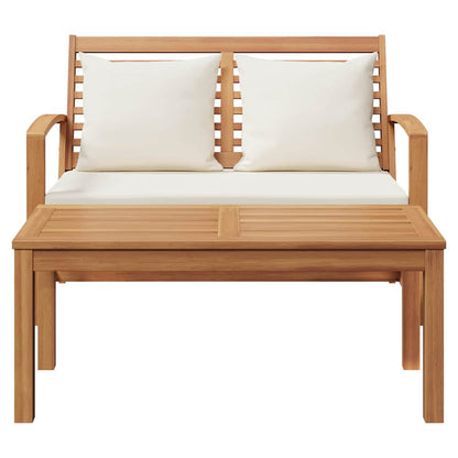 Garten-Sofa-Set 2 pcs Natur Teak-Massivholz