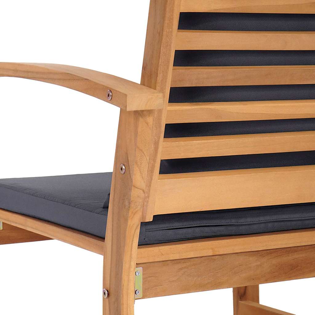 Gartenstühle 2 pcs Natur 60 x 65 x 76.5 cm Teak-Massivholz