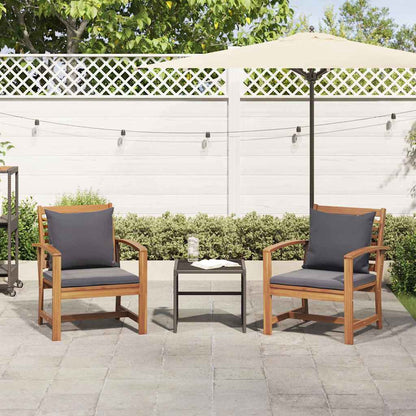 Gartenstühle 2 pcs Natur 60 x 65 x 76.5 cm Teak-Massivholz
